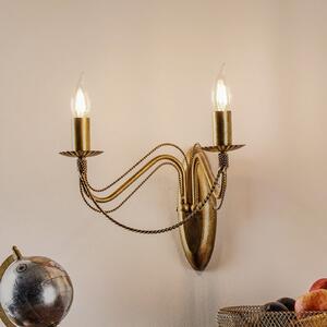 EMIBIG LIGHTING Aplică de perete Tori K2 în formă candelabru, auriu, reglabil, Auriu / Alamă, Camera de zi / sufragerie, Metal, Antichitate