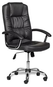 Scaun ergonomic directorial, inaltime reglabila 108-118 cm, sarcina maxima 150 kg, piele ecologica, negru