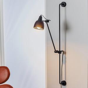 ALDEX Aplică de perete 997 cu priză, 1 bec, negru, Negru, Camera de zi / sufragerie, Metal, Modern