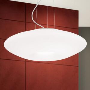 ORION Blanc lampă suspendată, sticlă opal, nichel mat, reglabil, Alb, Camera de zi / sufragerie, Sticlă, Modern