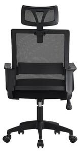 Scaun ergonomic de birou, reglabil si rotativ, tetiera integrata, mesh