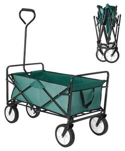 Carucior de gradina XL pliabil, 70 litri, roti pivotante, 113x91 cm, greutate 8.5 kg, verde