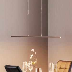 Quitani Suspensie cu LED Tolu, nichel, lungime 118 cm, reglabil, Gri, Camera de zi / sufragerie, Metal, Modern