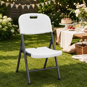 Scaun pliabil pentru gradina, camping, catering, cadru metalic, 120 kg, 46x53x87 cm