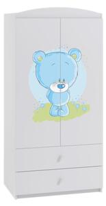 Dulap pentru copii BABYDREAMS, 90x187x57, alb/ursulet albastru