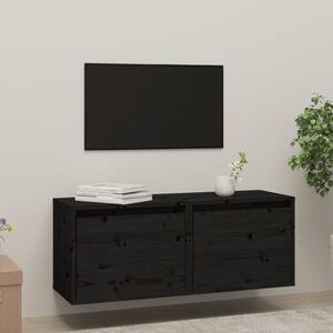 Dulapuri de perete, 2 buc., negru, 45x30x35 cm, lemn masiv pin