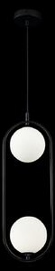 Maytoni Ring lampă suspendată 2 becuri negru/alb, reglabil, Negru, Camera de zi / sufragerie, Metal, Modern, glob