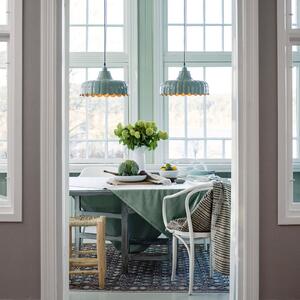 PR Home Lampă suspendată Wells, verde/auriu, Ø 43 cm, metal