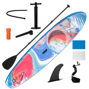 Outsunny stand up paddleboard gonflabil, padela reglabila din aluminiu, 300 x 76 x 15 cm, Albastru | Aosom Ro
