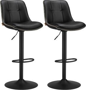 Set 2 scaune de bar reglabile Songmics Negru 38x44.5x115 cm