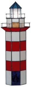 Clayre&Eef Lampă decorativă Claas stil Tiffany 56 cm, Roșu, Camera de zi / sufragerie, Sticlă, Tiffany