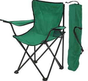 Scaune Pliabile cu Cotiere și Suport, Pentru Camping sau Grădină,verde
