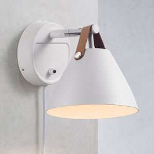 DFTP by Nordlux Aplică de perete Strap cu curea din piele, albă, Alb, Camera de zi / sufragerie, Metal, Modern