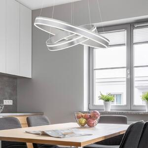 Q-Smart-Home Paul Neuhaus Q-VITO lampă suspendată 2 becuri oțel, reglabil, Metalic, Camera de zi / sufragerie, Metal, Modern