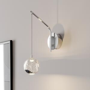 Lucande Aplică de perete LED Hayley, crom, sticlă, înălțime 34 cm