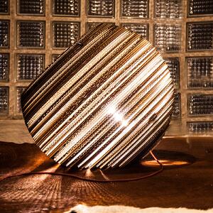 Think Paper Lampă de masă din carton Globe, Ø 44 cm, Maro / Rugină, Camera de zi / sufragerie, Hârtie / Carton, Modern