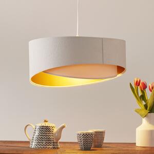 Maco Design Lampă suspendată în două culori Chloe aspect stratificat, reglabil, Alb, Camera de zi / sufragerie, Țesătură / Textil, Modern