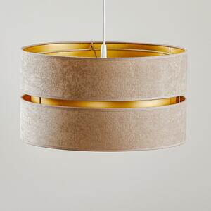 Lampă suspendată Duo, bej/auriu, Ø40cm, 1 bec
