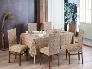 Set 6 Huse Multielastice Jacquard pentru Scaune – Protecție și Stil, Bej