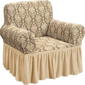 Set 2 huse elastice pentru fotolii, model Jacquard, Bej