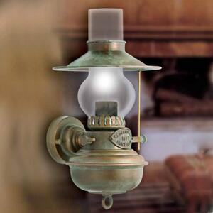 Moretti Luce Aplică de perete Guadalupa stil lampă petrol, reglabil, Bronz / Alamă Veche, Camera de zi / sufragerie, Metal, Antichitate