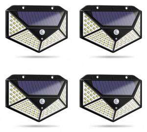 Set 4 lampi 100 LED, 3 moduri de functionare, incarcare solara si senzor de miscare