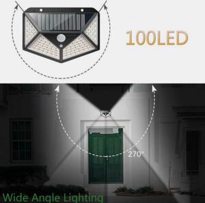 Set 4 lampi 100 LED, 3 moduri de functionare, incarcare solara si senzor de miscare
