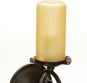 ORION Aplică de perete Bente, abajur aspect lumânare, reglabil, Negru, Camera de zi / sufragerie, Metal, Casă de țară / Rustic