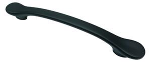 Maner metalic pentru mobilier, model Uriel, distanta dintre gauri = 128 | 224 mm, finisaj negru mat