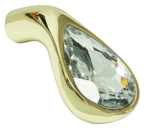 Buton cristal model HIRAM, finisaj auriu lucios/transparent