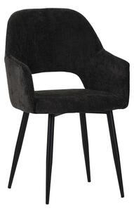 Fotoliu Factols material textil negru si picioare din metal negru 53x61x84 cm