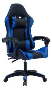 Scaun de gaming William piele ecologica negru - albastru