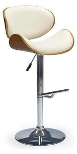 Scaun bar H44, crem/nuc/crom, piele ecologica/placaj indoit/otel, 53x4