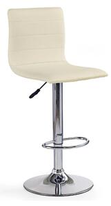Scaun bar H21, crem/crom, piele ecologica/otel, 40x42x93/115 cm