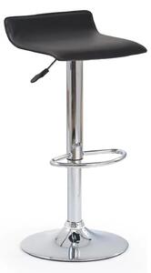 Scaun bar H1, negru/crom, piele ecologica/PVC/otel, 40x39x63/84 cm