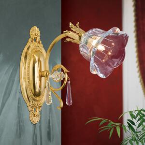 ORION Aplică La Boheme, auriu, 1 bec, sticlă cristal, reglabil, Auriu / Alamă, Camera de zi / sufragerie, Metal, Florentin