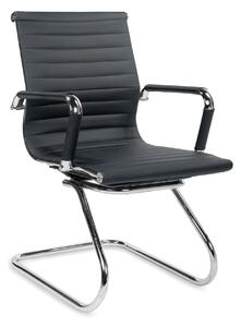 Scaun de birou PRESTIGE, negru, piele ecologica/otel, 61x55x88 cm
