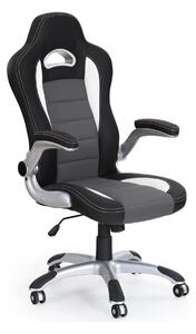 Scaun gaming LOTUS, negru/gri, piele ecologica perforata, 63x65x117/12