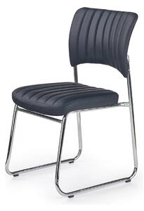 Scaun tapitat Rapid Black, negru/crom, metal/piele ecologica, 48X58X83