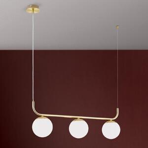 ORION Lampă suspendată Madis cu 3 abajururi sferice, reglabil, Auriu / Alamă, Camera de zi / sufragerie, Metal, Modern