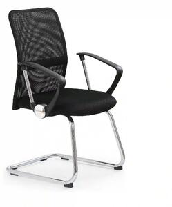 Scaun de birou VIRE SKID, negru, stofa mesh, 58x60x97 cm