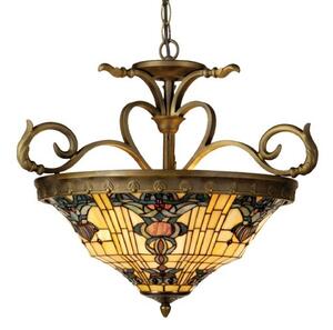 Lampă suspendată Anthia 2, stil Tiffany