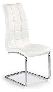 Scaun tapitat K147, alb/crom, piele ecologica/metal, 42X55X101 CM
