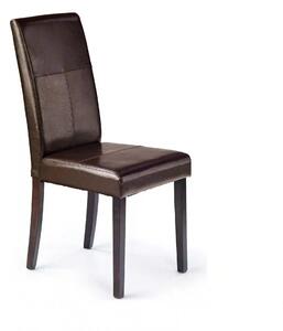 Scaun tapitat Kerry, maro/wenge, lemn malaezian/piele ecologica, 45X46