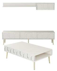 Set mobilier living Lyantela (Crem + Auriu). 1107139
