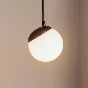 Eko-Light Lampă suspendată Sfera, 1 bec, sticlă, metal, negru, reglabil, Alb, Camera de zi / sufragerie, Sticlă, Modern, glob