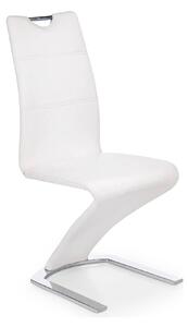Scaun tapitat K188, alb/crom, piele ecologica/metal, 45X63X101 CM