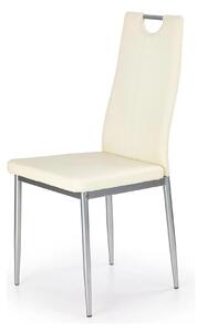 Scaun tapitat K202, crem/crom, piele ecologica/metal, 44X54X97 CM