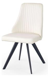 Scaun tapitat K206, alb/negru, piele ecologica/metal, 53X48X87 CM