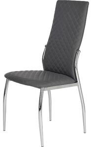 Scaun bucatarie K238, gri/crom, piele ecologica/metal, 42X42X100 CM